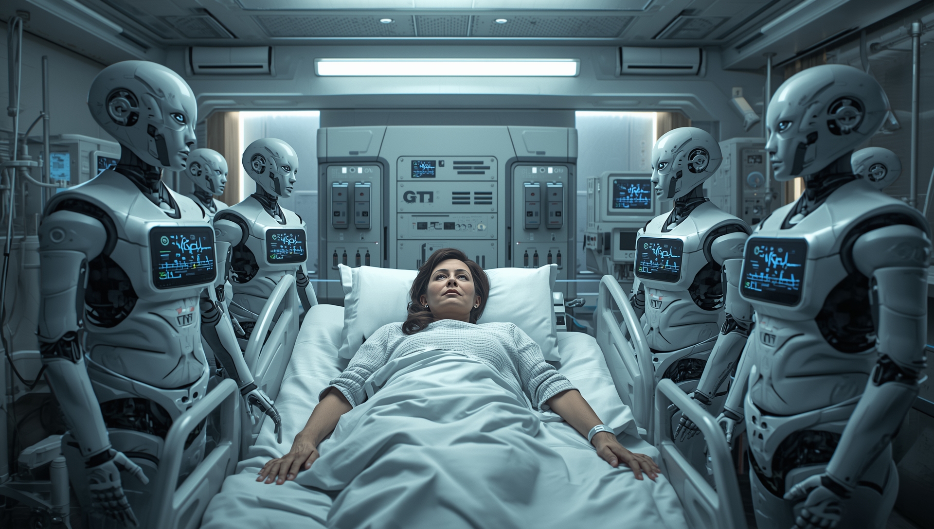 AI doctor assisting patient with modern healthcare technology