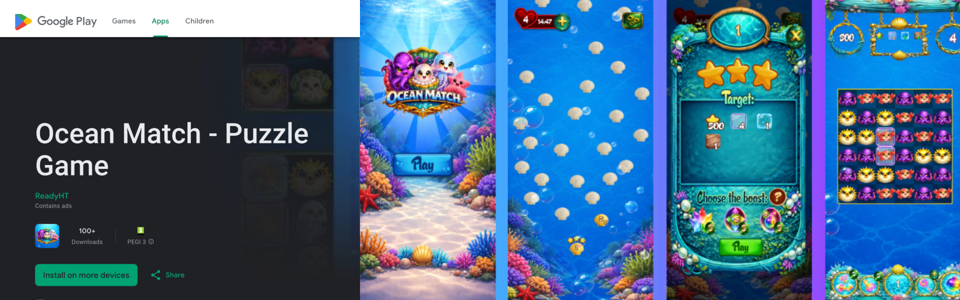Ocean Match - Puzzle Game Banner