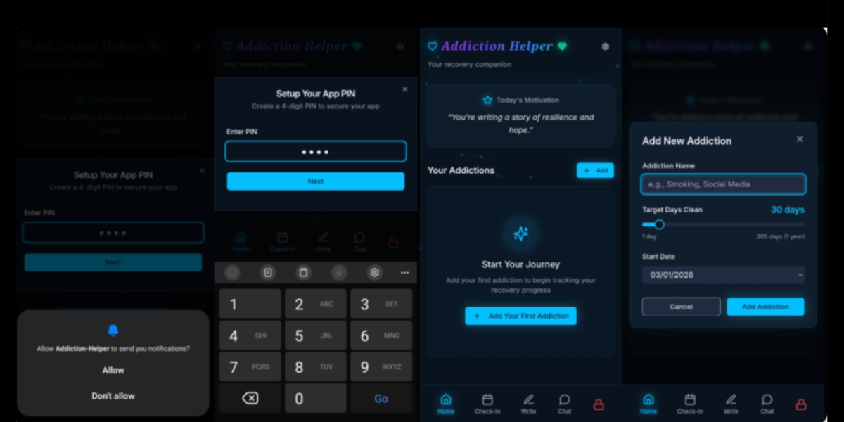 Addiction Helper App Full Source Code