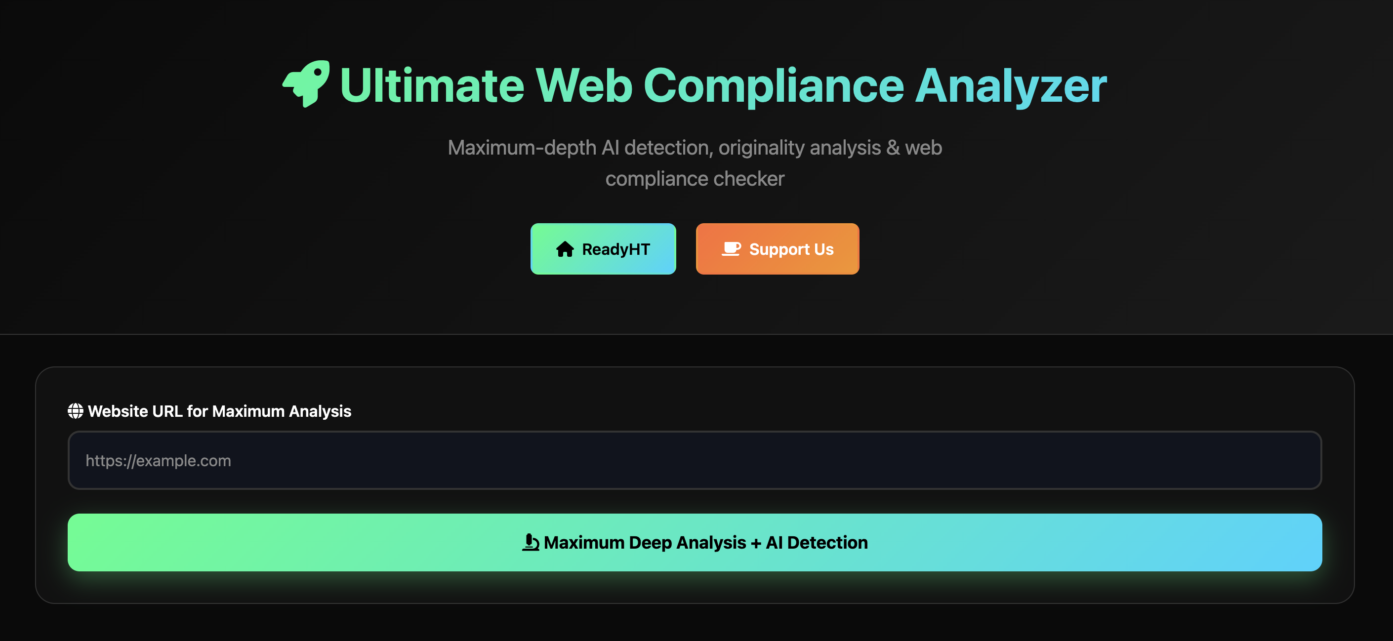 Web Compliance Analyzer Tool Interface